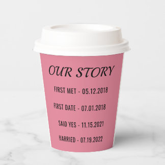 Individuelles Geschenk zum Hochzeitstag Pappbecher