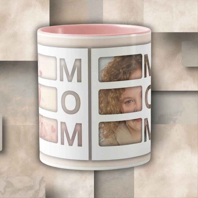 Individuelles Geschenk zum Muttertag 3-Foto-Raster Tasse (Von Creator hochgeladen)
