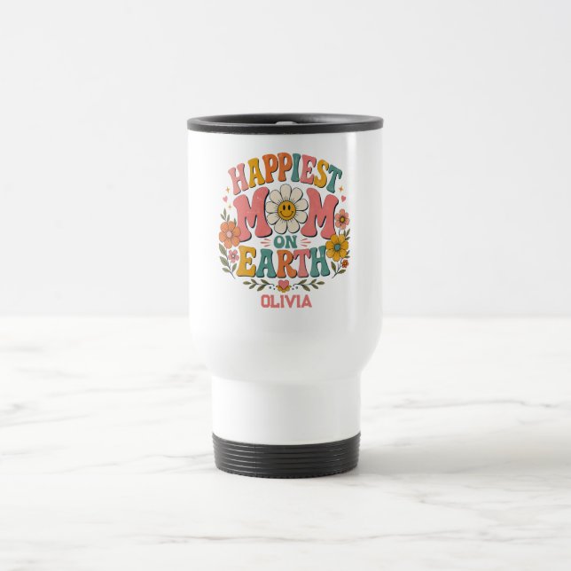 individuelles Geschenk zum Muttertag - glücklichst Reisebecher (Mittel)