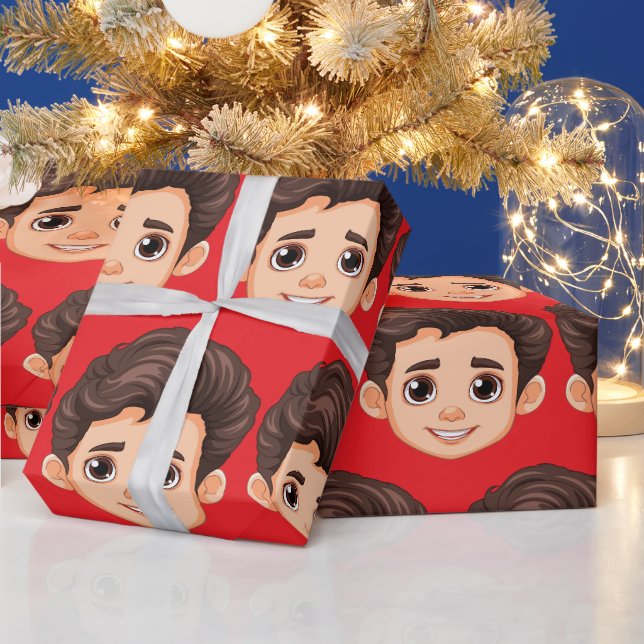 Individuelles Gesicht Personalisierter Geburtstag  Geschenkpapier (Feiertage)