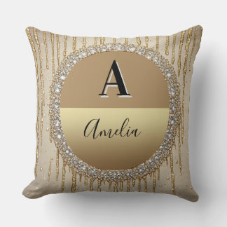 Individuelles Gold-Monogramm-Geschenk für Hochzeit Kissen
