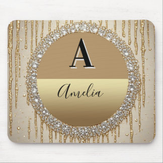 Individuelles Gold-Monogramm-Geschenk für Hochzeit Mousepad