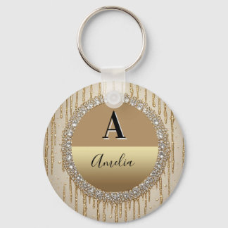 Individuelles Gold-Monogramm-Geschenk für Hochzeit Schlüsselanhänger