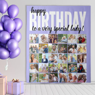 Individuelles Happy Birthday an... 30 Foto-Collage Wandteppich