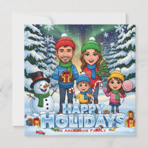 Individuelles Happy Holidays Winter Scene Design Feiertagskarte