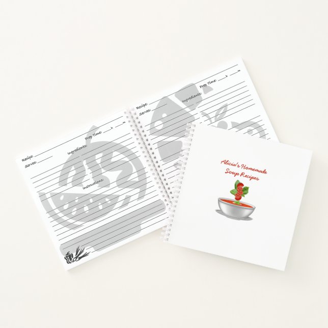 Individuelles, hausgemachte Suppenrezeptbuch Notizbuch (Innenseite)
