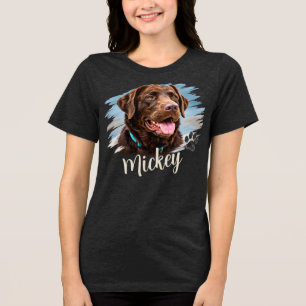Individuelles Hundeporträt Tri-Blend Shirt