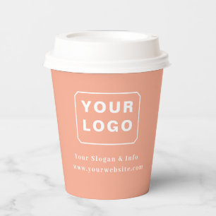 Individuelles Ihr Logo Stylisches Minimal Business Pappbecher