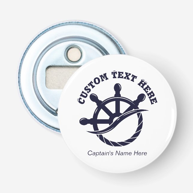 Individuelles Kapitänsboot Nautisches Geschenk Flaschenöffner (Vorderseite)