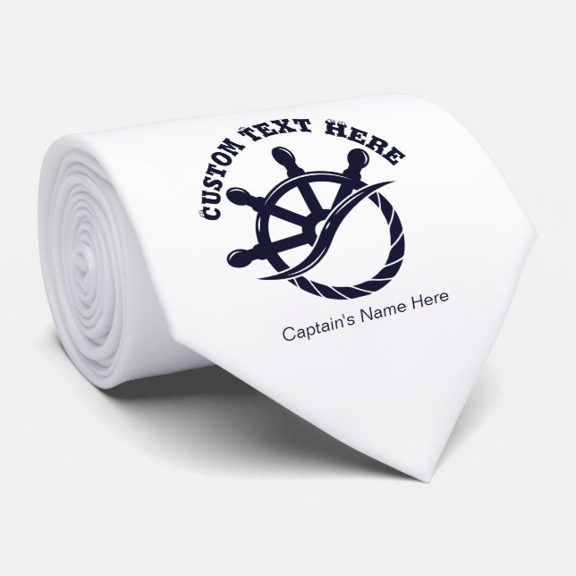 Individuelles Kapitänsboot Nautisches Geschenk Krawatte (Gerollt)
