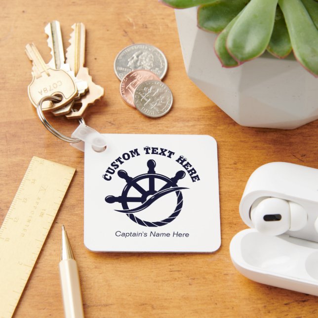 Individuelles Kapitänsboot Nautisches Geschenk Schlüsselanhänger (Schreibtisch)