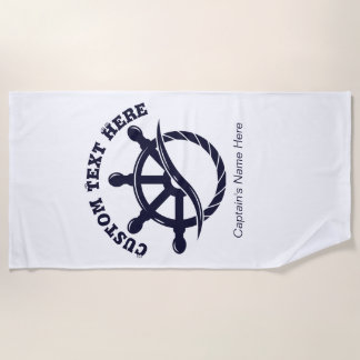 Individuelles Kapitänsboot Nautisches Geschenk Strandtuch