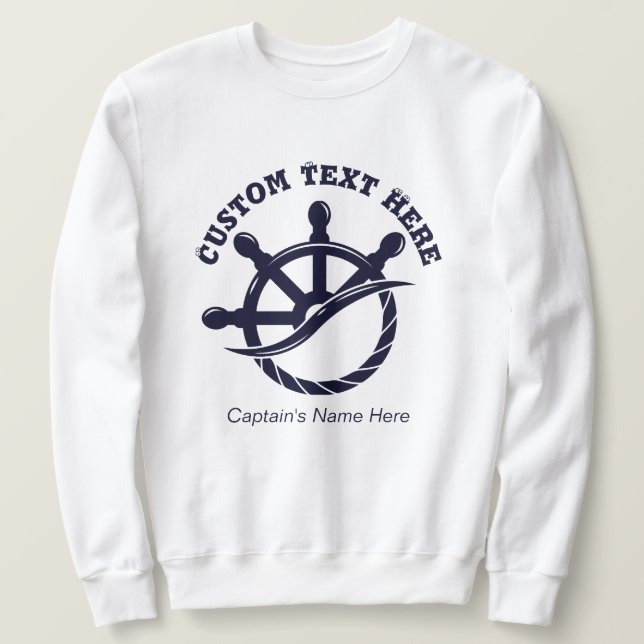 Individuelles Kapitänsboot Nautisches Geschenk Sweatshirt (Design vorne)