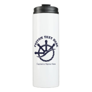 Individuelles Kapitänsboot Nautisches Geschenk Thermosbecher