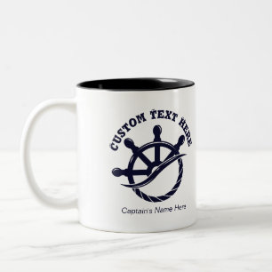 Individuelles Kapitänsboot Nautisches Geschenk Zweifarbige Tasse
