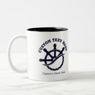 Individuelles Kapitänsboot Nautisches Geschenk Zweifarbige Tasse
