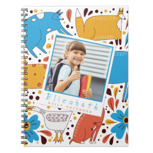 Individuelles Kindername & Foto Tier Notizbuch Notizblock