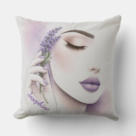 Individuelles Lavendel-Lila Frau Elegante Schönhei Kissen