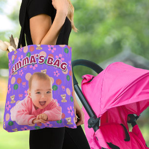 Individuelles Lila Baby-Foto mit Teddy Bears