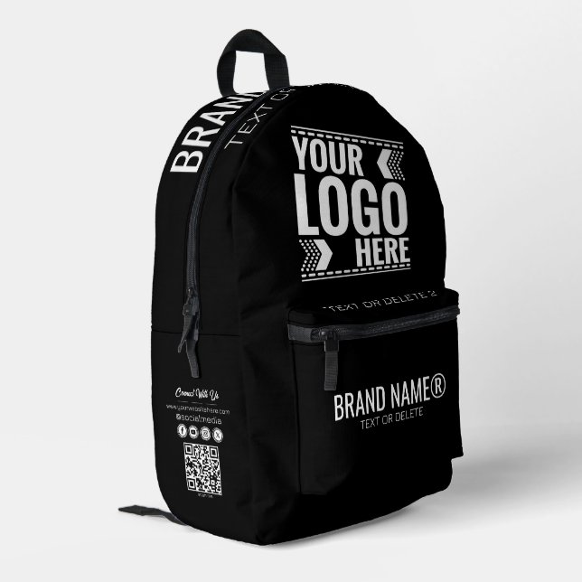 Individuelles Logo, Geschäfts- oder Markenlogo per Bedruckter Rucksack (Rückseitige Ecke links)
