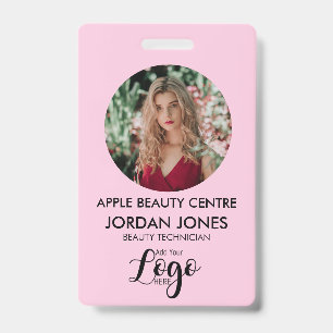 individuelles Logo Geschäftspersonal Foto rosa ID  Ausweis