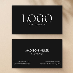 Individuelles Logo Modern Minimalistisch Schwarz W Visitenkarte