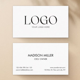Individuelles Logo Modern Minimalistisch Schwarz W Visitenkarte