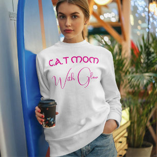 Individuelles lustiges Skript Hot Pink und weiße K Sweatshirt