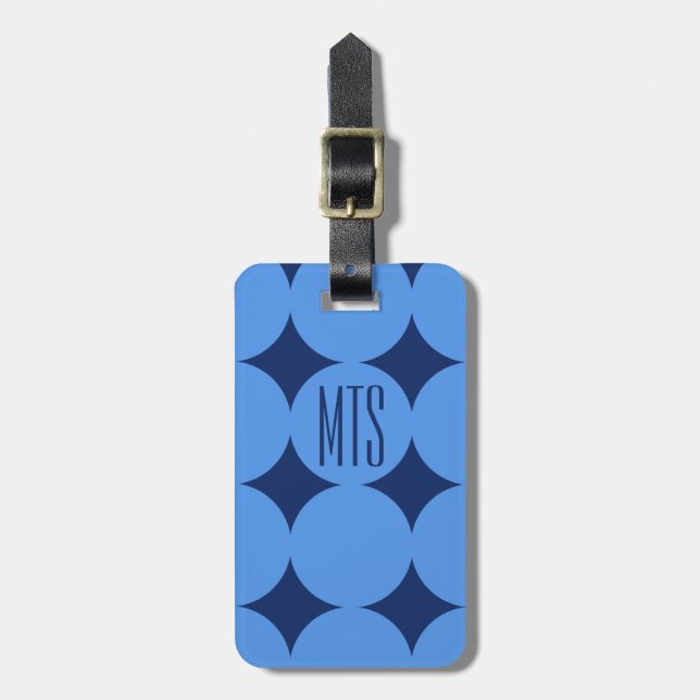 Individuelles modernes Monogramm-Punkt, personalis Gepäckanhänger (Vorderseite vertikal)