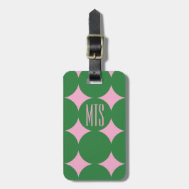 Individuelles modernes Monogramm-Punkt, Personalis Gepäckanhänger