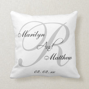 Individuelles Monogramm-Andenken   Hochzeit-Kissen Kissen
