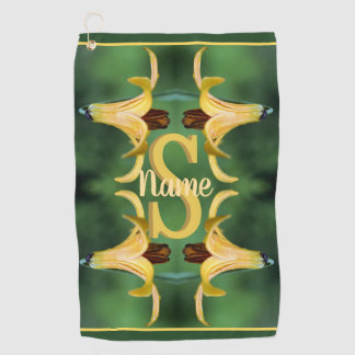 Individuelles Monogramm Anfangsbuchstabe Name Wild Golfhandtuch