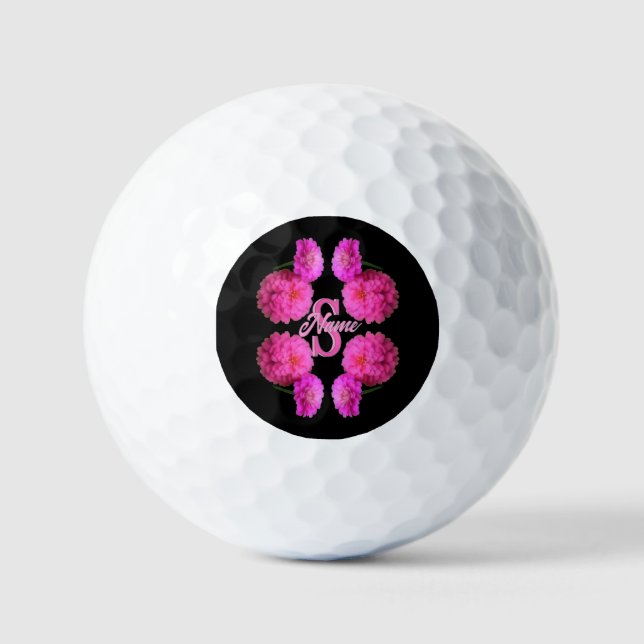 Individuelles Monogramm Anfangsbuchstabe Name Zinn Golfball (Vorderseite)