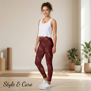 Individuelles Monogramm-Datums-Muster Stilvolles M Leggings