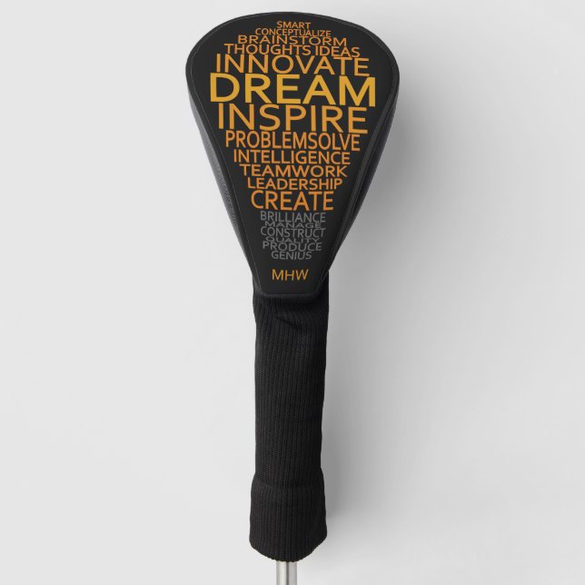 Individuelles Monogramm für Inspirationslampen Golf Headcover (Vorderseite)