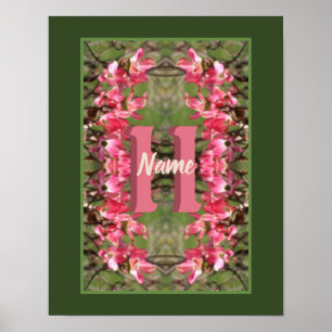 Individuelles Monogramm Ihr Anfangsbuchstabe Name  Poster