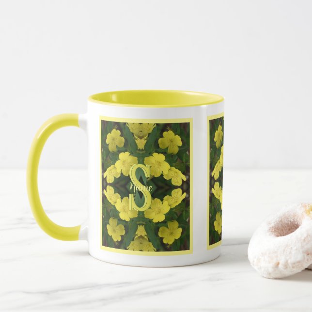 Individuelles Monogramm Ihr Anfangsbuchstabe Name  Tasse (Mit Donut)