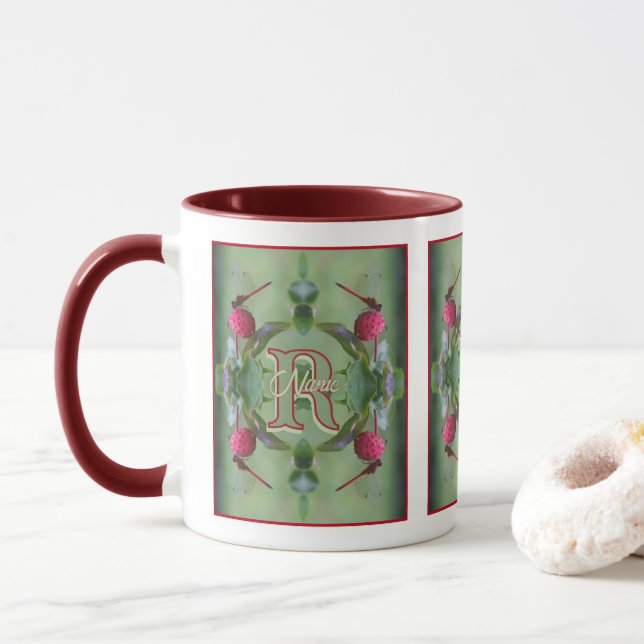Individuelles Monogramm Ihr Anfangsname Libellenku Tasse (Mit Donut)