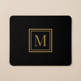 Individuelles Monogramm in schwarzer und goldener  Mousepad