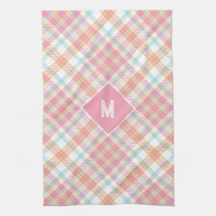 Individuelles Monogramm Karo / Tartan Muster Geschirrtuch