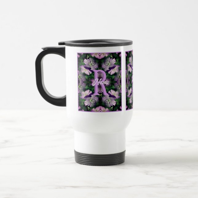 Individuelles Monogramm mit Ihrem Anfangsbuchstabe Reisebecher (Links)