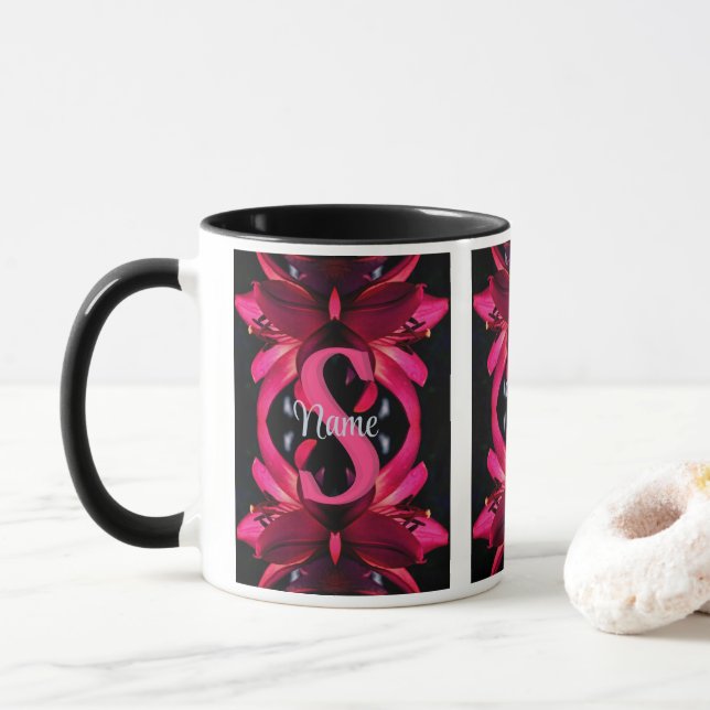 Individuelles Monogramm mit Ihrem Anfangsbuchstabe Tasse (Mit Donut)