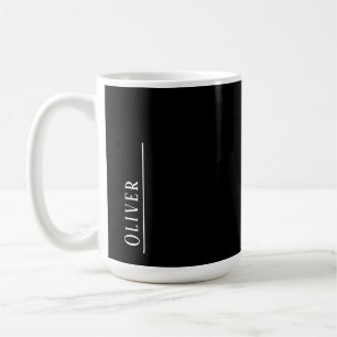 Individuelles Monogramm, modernes Schwarz und Weiß Kaffeetasse