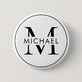 Individuelles Monogramm Stilvoller Knopf Moderner Button