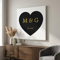 Individuelles Monogramm und Datumssymbol der Liebe