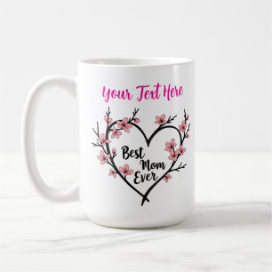 Individuelles Muttertagsgeschenk mit floralem Herz Kaffeetasse