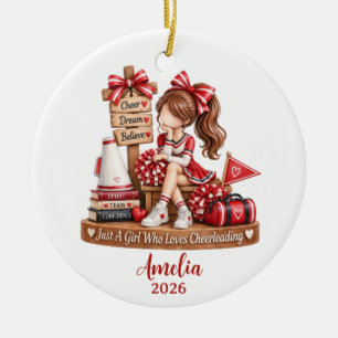 individuelles Namensgeschenk für Cheerleading-Mädc Keramik Ornament