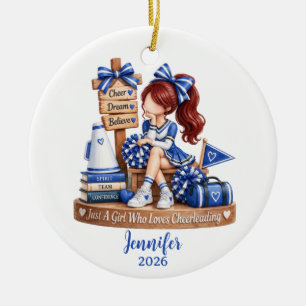 individuelles Namensgeschenk für Cheerleading-Mädc Keramik Ornament