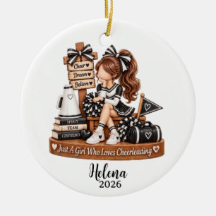 individuelles Namensgeschenk für Cheerleading-Mädc Keramik Ornament