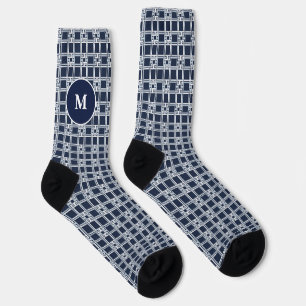 Individuelles navyblaues griechisches Schlüssel-Mo Socken